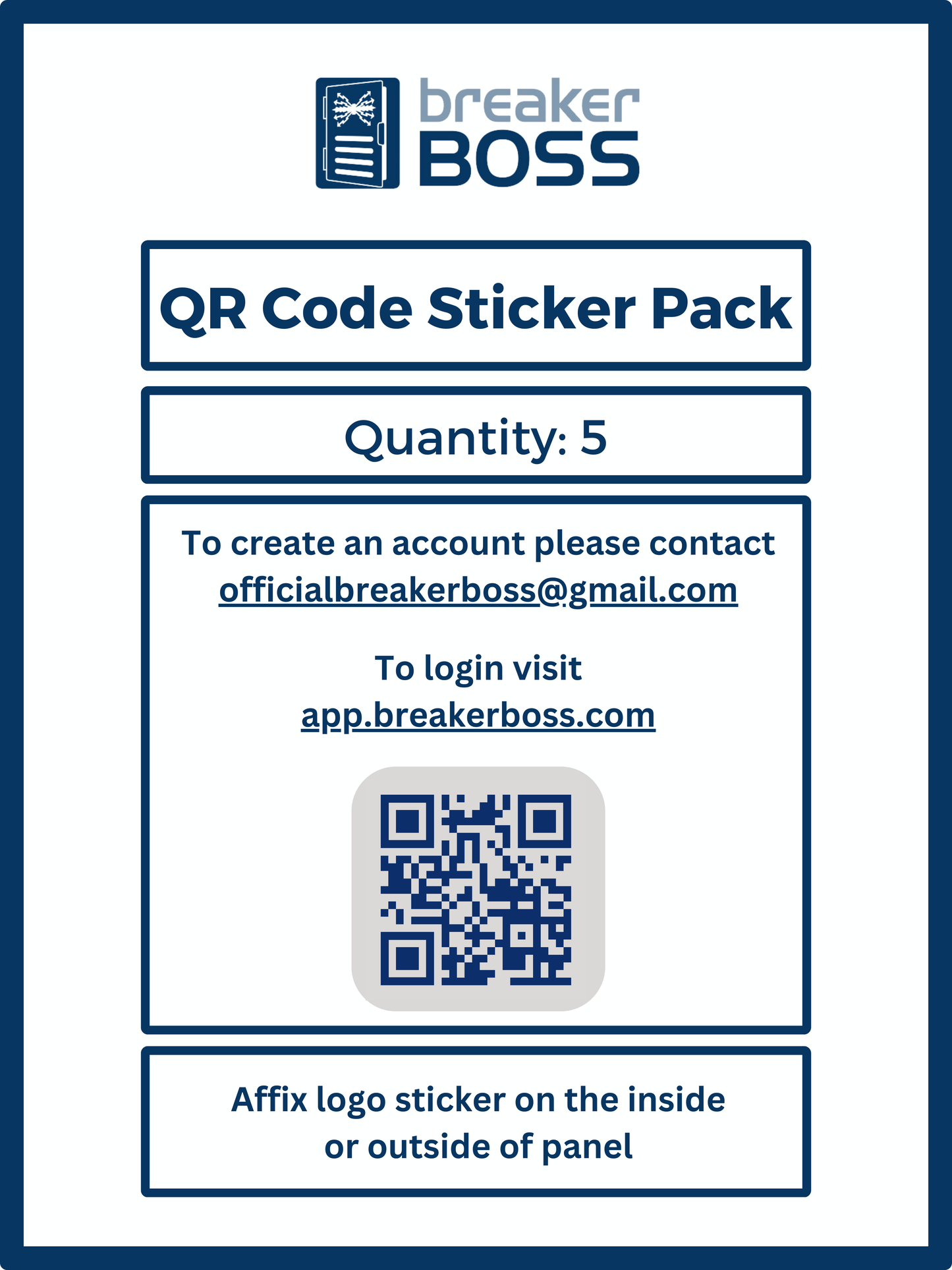 5 - Pack Breaker Boss QR Code Stickers